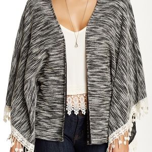 BLVD Lace Fringe Cardigan